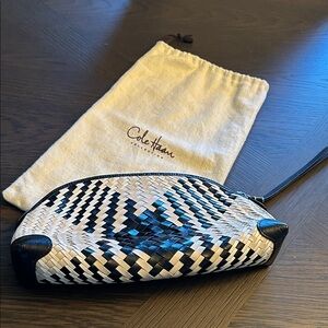 Cole Haan Black and White Woven Clutch EXCELLENT CONDITION